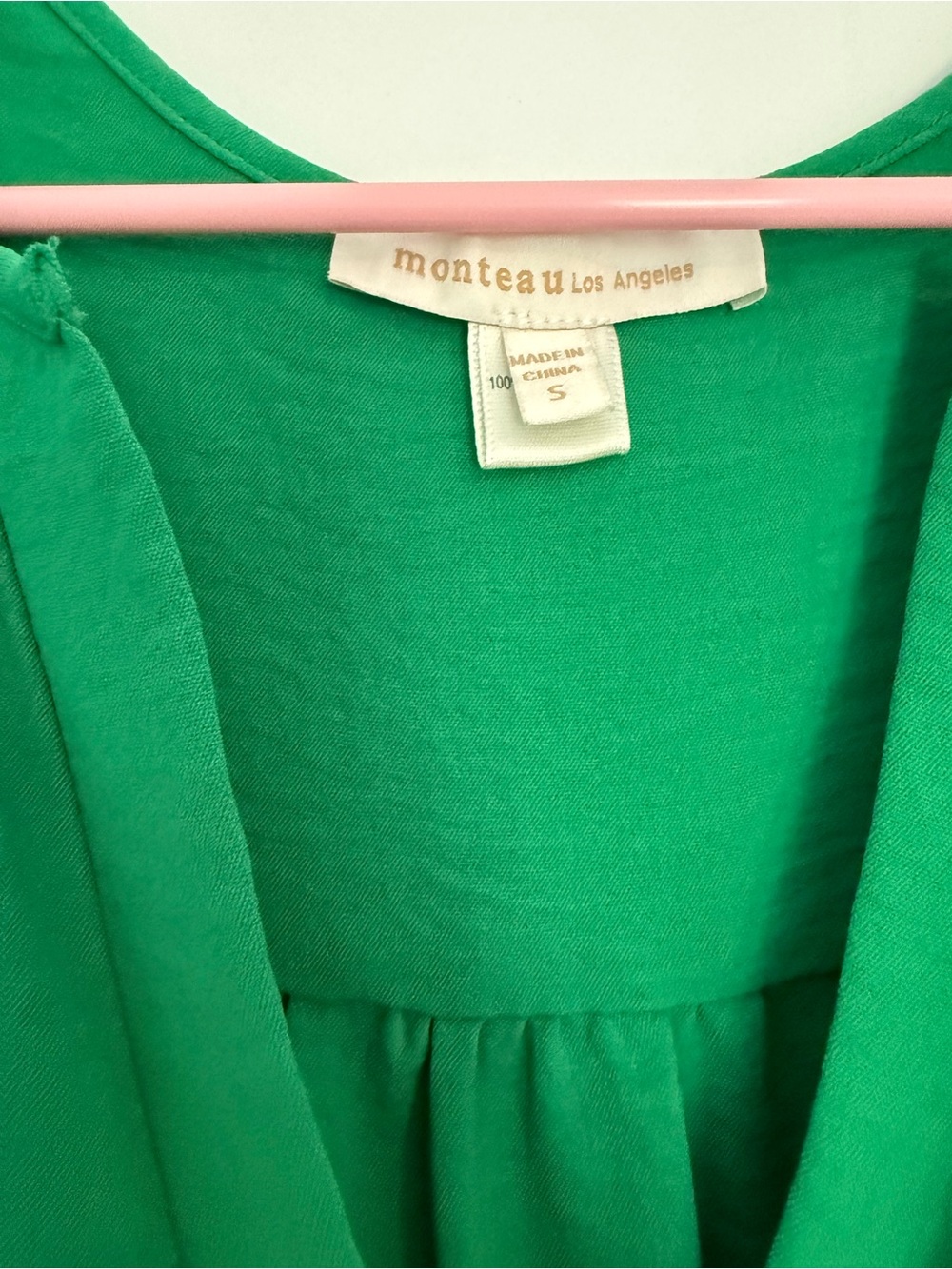 Monteau Los Angeles Green V-Neck Dress